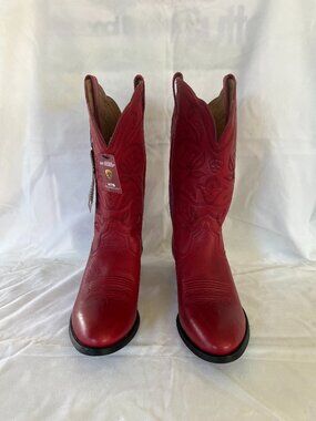 NWOB Ariat Women's Heritage boots (Style 15761) in Red with floral embroidery